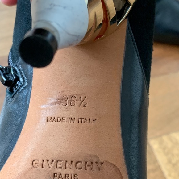 Givenchy boots size 36 1/2, black suede and leather boot with multicolor heel - Picture 8 of 9